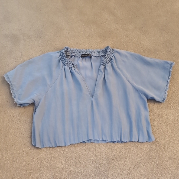 Black Tape_ Tops - Black Tape Light Blue Blouse